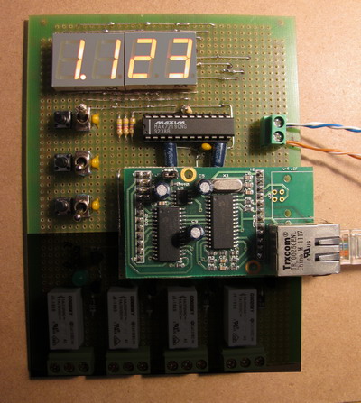 Ethernet to spi driven 7 segment indicator